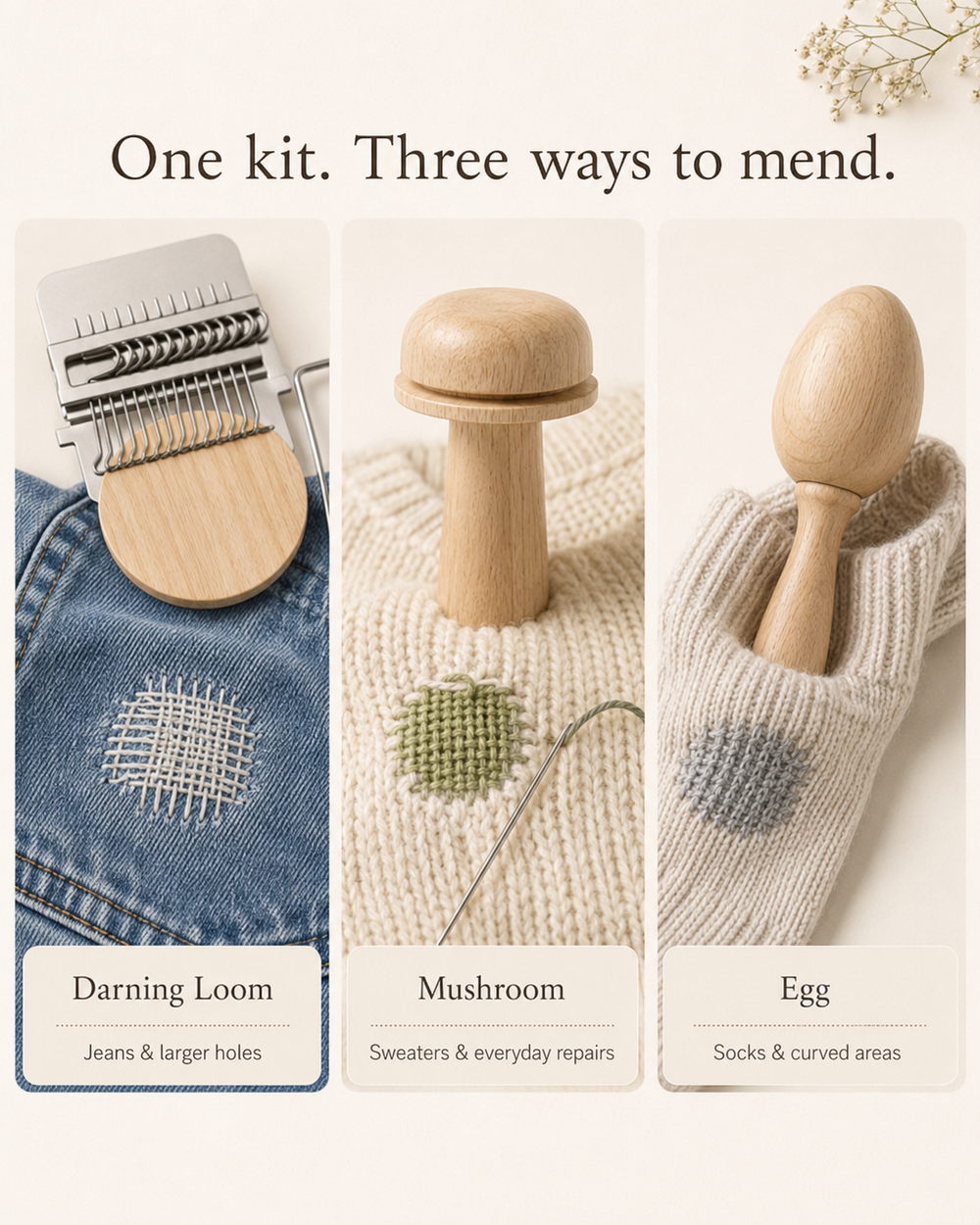 Visible Mending Starter Studio kit detail