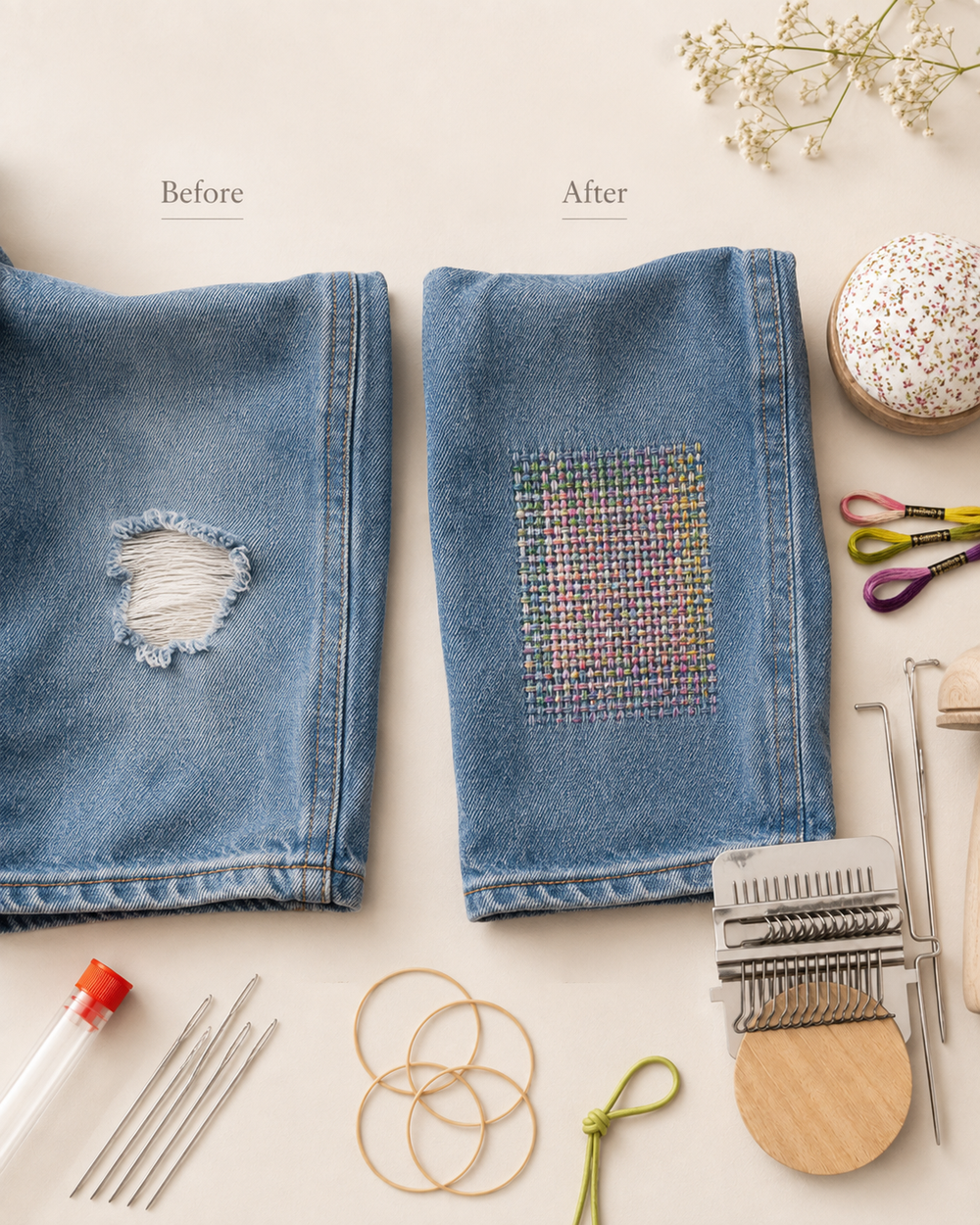 Visible Mending Starter Studio kit detail